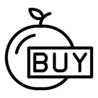 comprar vector de contorno de icono en línea de Apple. entrega de comida