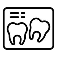 vector de contorno de icono de dientes de rayos x. maquina medica