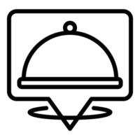 Restaurant online menu icon outline vector. Food delivery vector