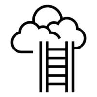 Sky ladder icon outline vector. Heaven goal vector