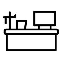 Lab desktop icon outline vector. Science test vector