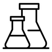 Lab flask icon outline vector. Medical research vector