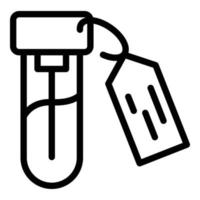 Test tube tag icon outline vector. Lab science vector