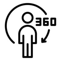 360 virtual tour icon outline vector. vr camera vector