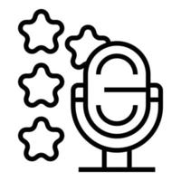 Speaker microphone icon outline vector. Training lecture vector