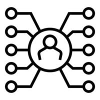 Speaker person icon outline vector. Seminar presentation vector