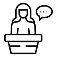 Conference speaker icon outline vector. Seminar presentation vector