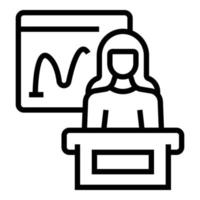 Business speaker icon outline vector. Seminar presentation vector