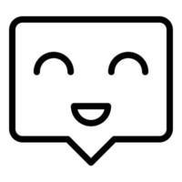 Feedback message icon outline vector. Happy smile vector