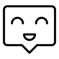 Feedback message icon outline vector. Happy smile vector