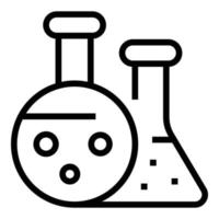 Medical lab flask icon outline vector. Chemistry test tube vector
