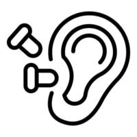 vector de contorno de icono de bloque de tapones para los oídos. auricular auditivo