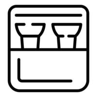 Earplugs box icon outline vector. Auditory noise vector