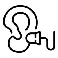 Hearing earplugs icon outline vector. Silent control vector