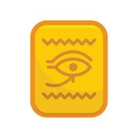 Egypt gold card icon flat isolated vector