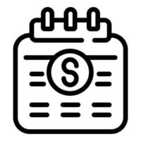 vector de contorno de icono de calendario de finanzas. equipo corporativo