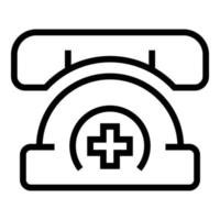 vector de contorno de icono de llamada médica. emergencia en línea
