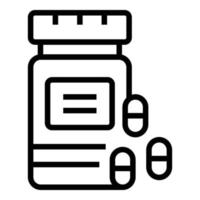 Capsule pills jar icon outline vector. Medicine pill vector