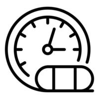 Time pills jar icon outline vector. Medicine pill vector