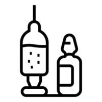 Syringe ampule icon outline vector. Vial vaccine vector