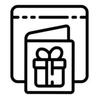 Birthday card icon outline vector. Gift box vector