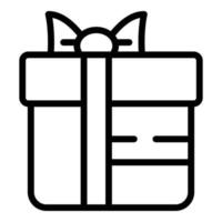 vector de contorno de icono de caja de regalo de Navidad. regalo de cumpleaños