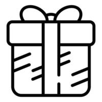 Greeting gift box icon outline vector. Xmas present vector