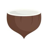 Half coconut icon flat isolated vector