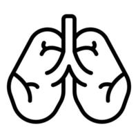 vector de contorno de icono de pulmones de medicina hospitalaria. salud del pecho