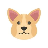 Cute corgi icon flat isolated vector