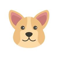 lindo corgi icono plano aislado vector