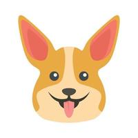 Happy corgi dog icon flat isolated vector