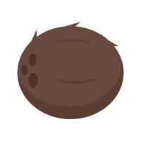 Whole coconut icon flat isolated vector