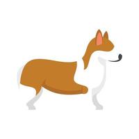 Corgi pet icon flat isolated vector