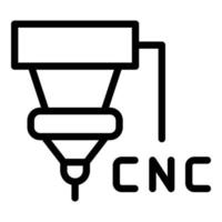 vector de contorno de icono de máquina cnc de hierro. herramienta de la industria