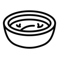 vector de contorno de icono de sopa de crema deliciosa. tazón de zanahoria