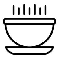 Warm cream soup icon outline vector. Pumpkin meal vector