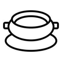 Home cream soup icon outline vector. Bowl plate vector