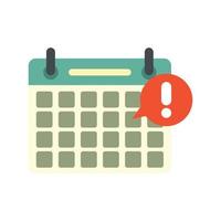 Calendar notification icon flat isolated vector