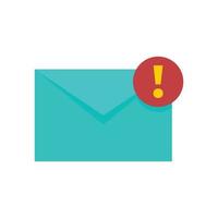 New mail letter icon flat isolated vector