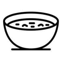 vector de contorno de icono de sopa de crema de pepino. salsa de tomate