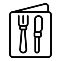 vector de contorno de icono de menú de restaurante. café de comida