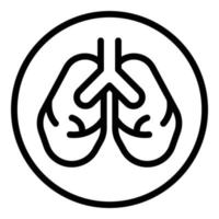 vector de contorno de icono de protección de pulmones. paciente de rayos x