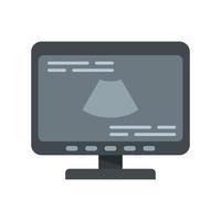 Ultrasound monitor icon flat isolated vector
