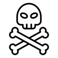 Cyber security skull icon outline vector. Stop fraud vector