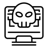 Hacker pc icon outline vector. Secure fraud vector