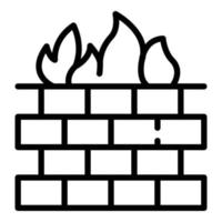 Firewall cyber icon outline vector. Stop fraud vector