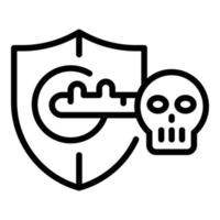 Cyber key icon outline vector. Secure money vector