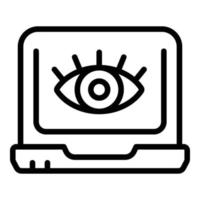 Laptop code camera icon outline vector. Stop secure vector