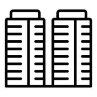 Multistory apartment icon outline vector. City block vector